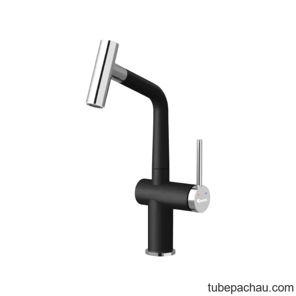 Vòi rửa bát nóng lạnh Konox Volta Black có dây rút