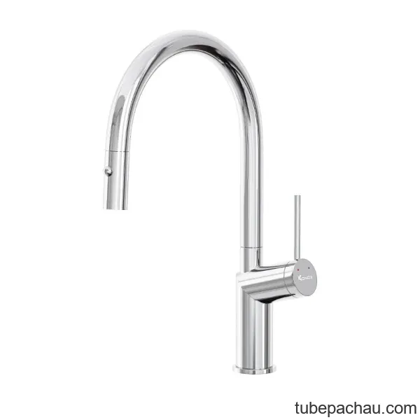 Vòi rửa bát rút dây Konox Neva Chrome