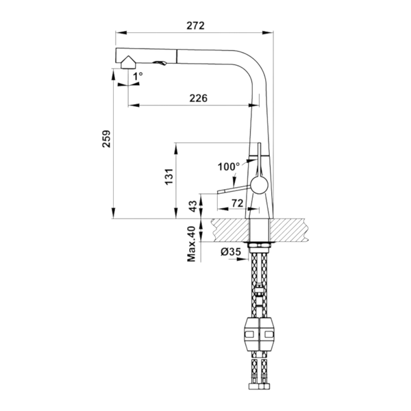 Vòi Rửa Chén HT20-CH1P259 Hafele 570.82.210
