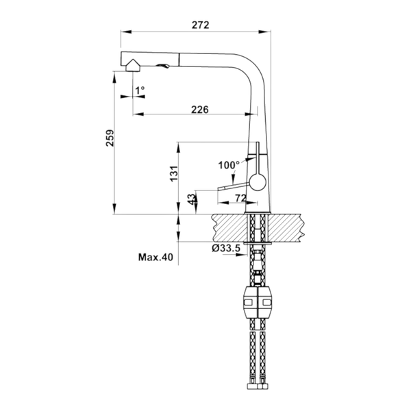 Vòi Rửa Chén HT20-GH1P259 Hafele 570.82.400