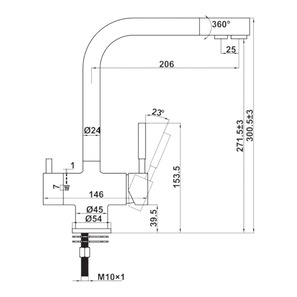 Vòi Rửa Chén HT21-CH2F271 Hafele 577.55.210