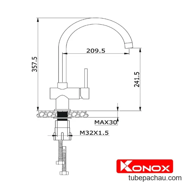 Vòi rửa Konox Kitchen faucet KN1206
